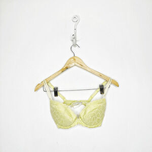 CHANTELLE Merci Underwire Push Up Bra YELLOW lace C17420 womens 34D